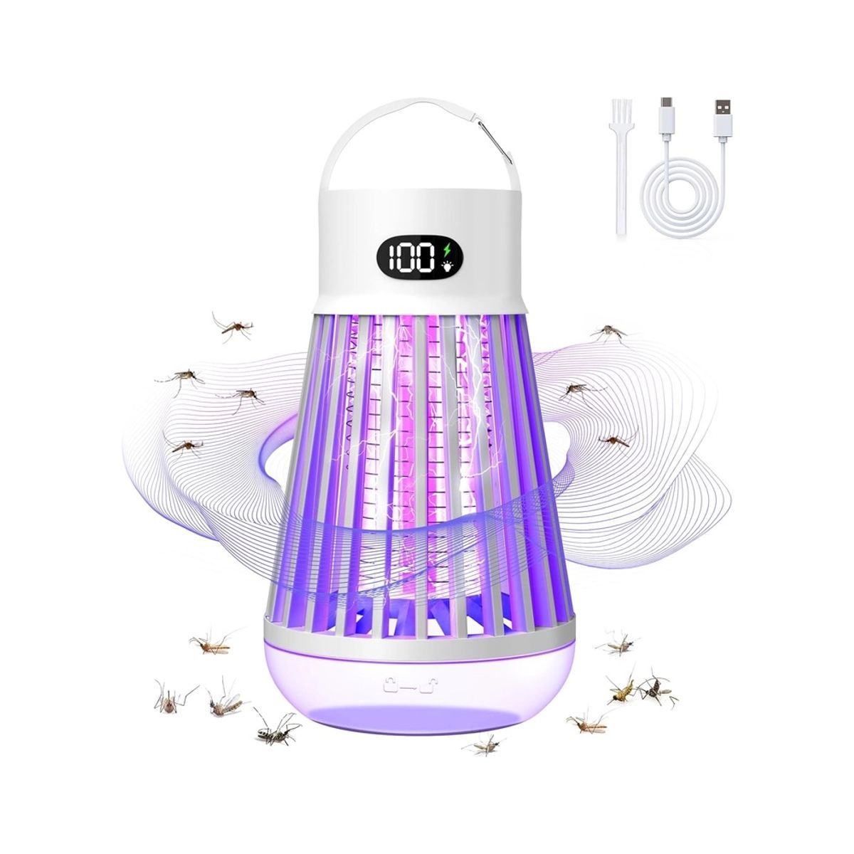 TELEVENTAS COM - Mata Insectos Recargable 2 en 1 para Interiores y Exteriores