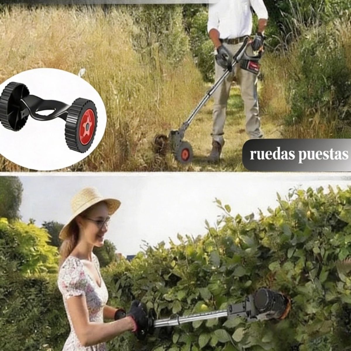 TELEVENTAS COM - Guadañadora Cortadora de Césped Inalámbrica 8 en 1 con Accesorios