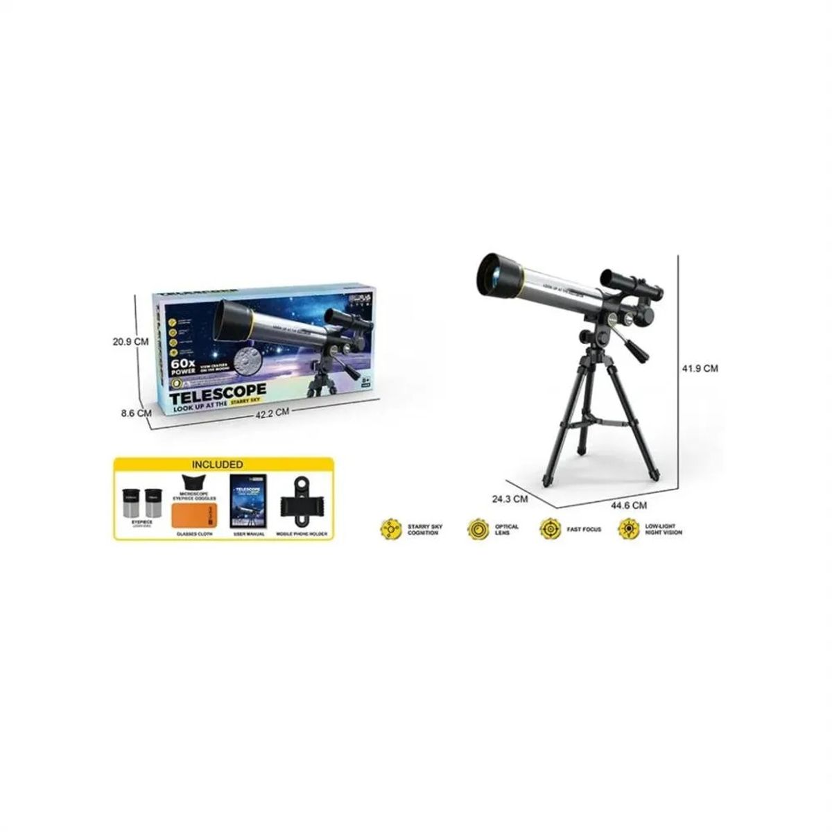 SHAD - Telescopio Astronomico Pro 7X con Trípode