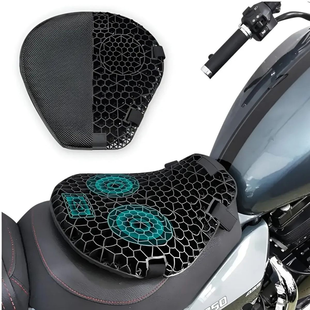GENERICO - Cojin Para Moto Tipo Gel Antideslizante Y Ventilado