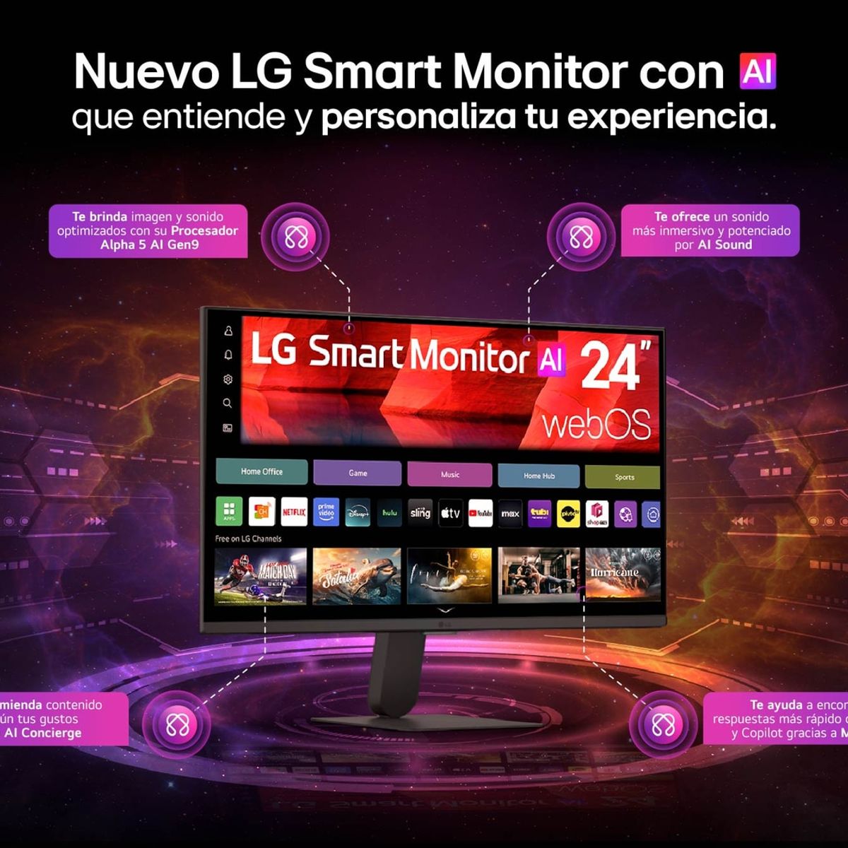 LG - Monitor LG Smart AI 24 Full HD IPS