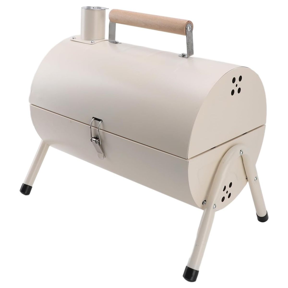 DISTRIBUCIONES GUZ - Asador Portátil Tipo Barril A Carbón Con Agarre De Madera