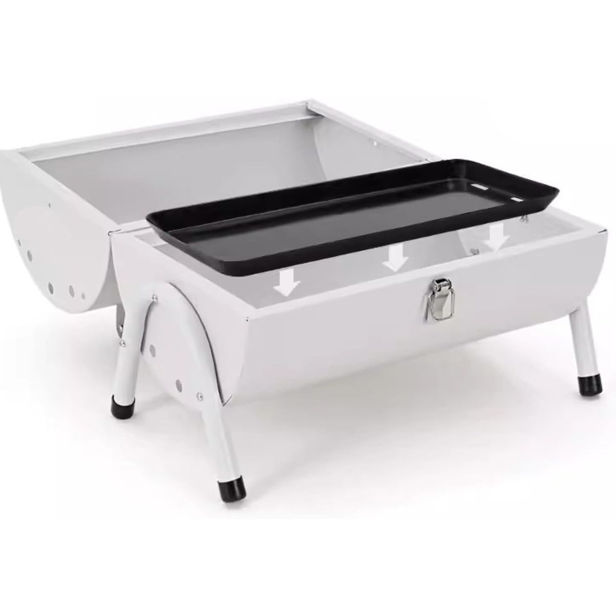 DISTRIBUCIONES GUZ - Asador Portátil Tipo Barril A Carbón Con Agarre De Madera