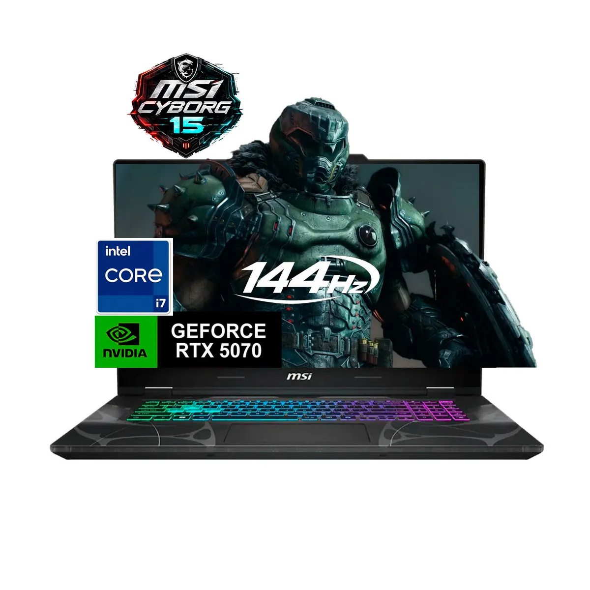 MSI - Portatil Gamer Msi Cyborg 15 Intel Core 7 240H SSD  16/512 RTX 5070 8 GB Negro 15,6 Fhd