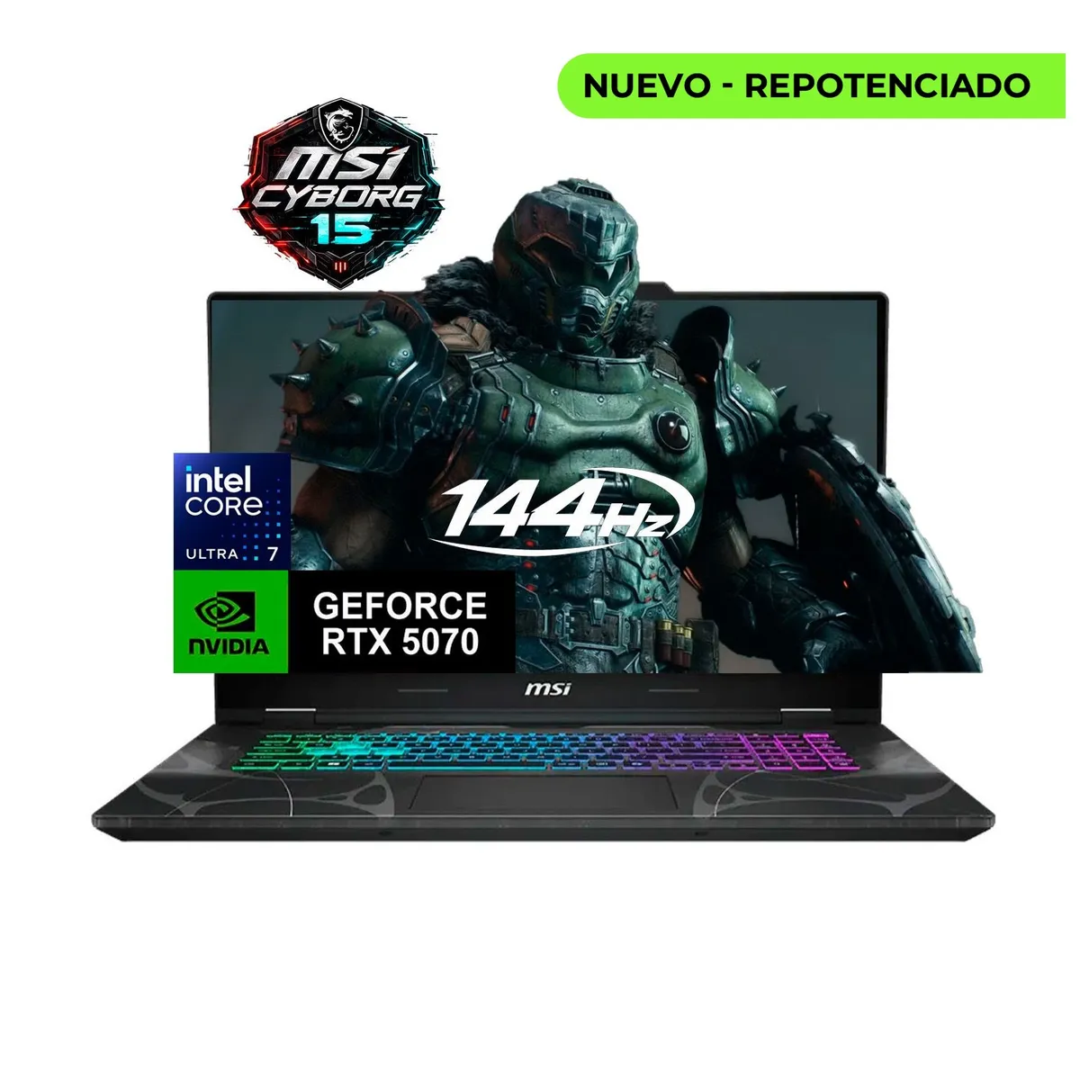 MSI - Portatil Gamer Msi Cyborg 15 Intel Core 7 240H 32/1 TB SSD RTX 5070 8 GB Negro 15,6 Fhd