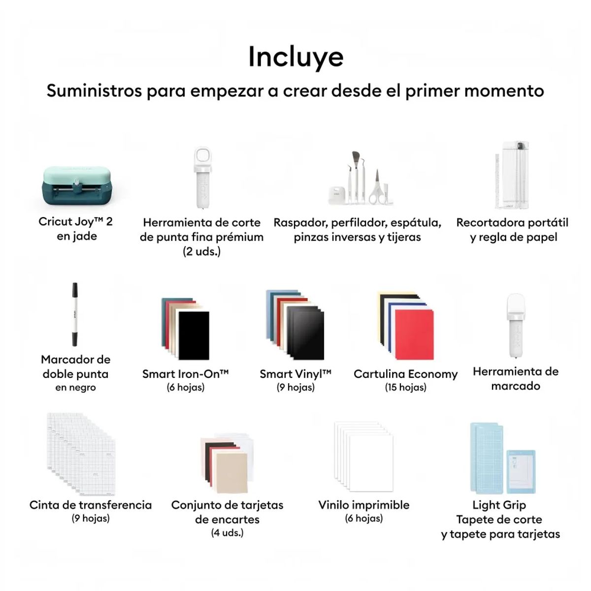 CRICUT - Plotter Inteligente Joy 2 Verde  Crear Proyectos + Herramientas