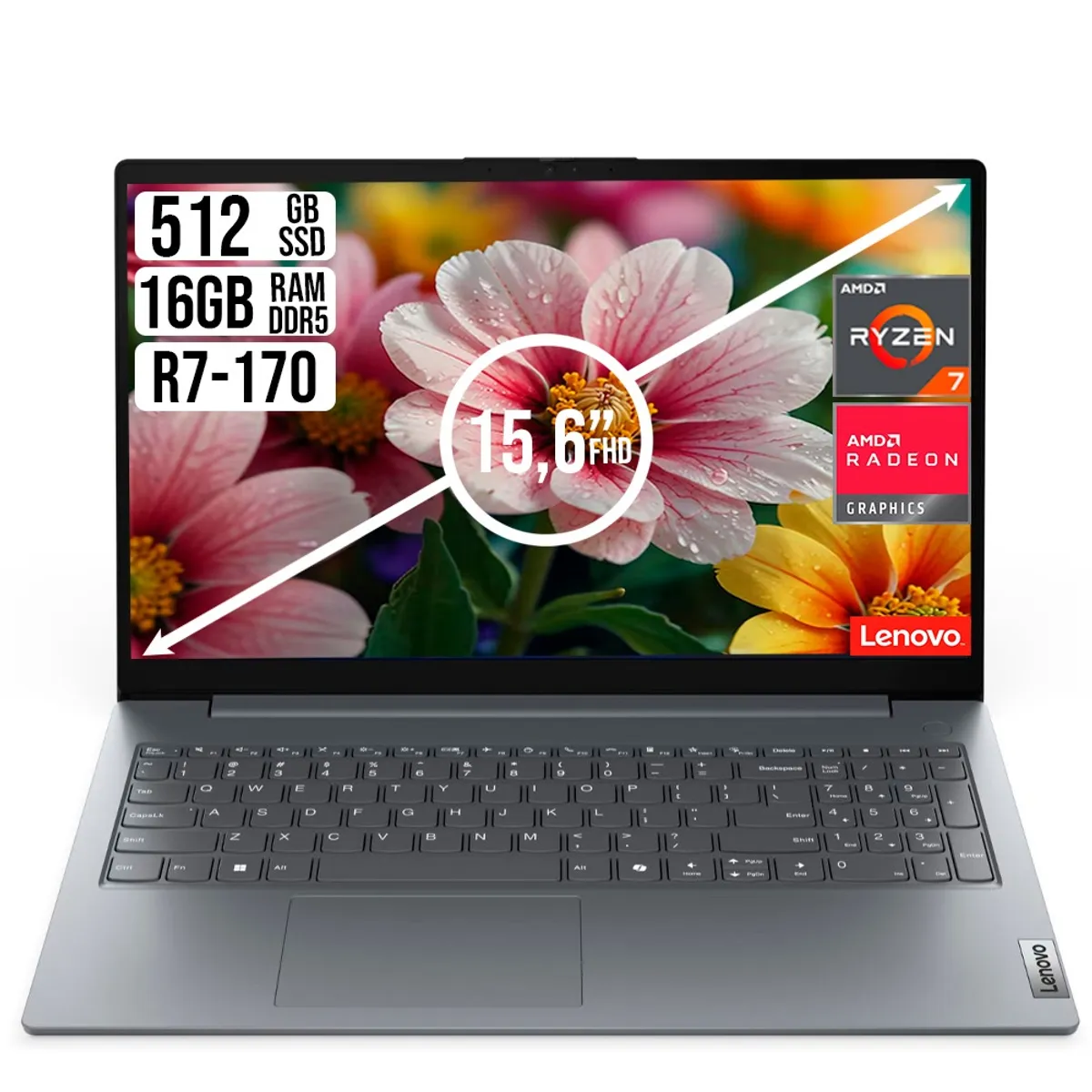 Lenovo - Portatil Lenovo V15 G6 AMD Ryzen 7-170  SSD 512GB  RAM 16GB Led Fhd 15.6"