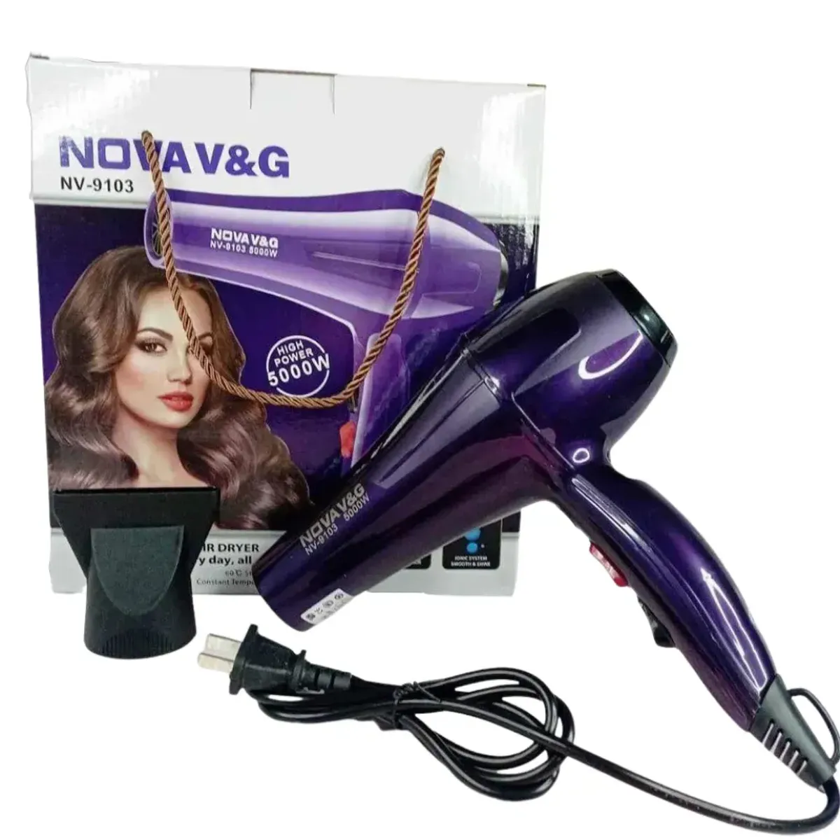 TECNOHOGAR JS - Secador De Cabello Nova Profesional 5000W