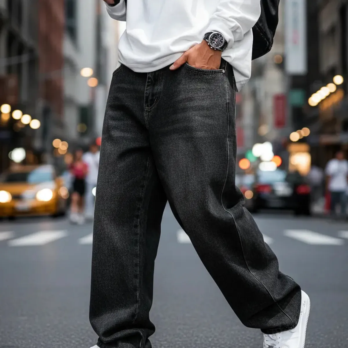 GENERICO - Pantalon Jean Baggy Oversize Ancho Urban Cargo