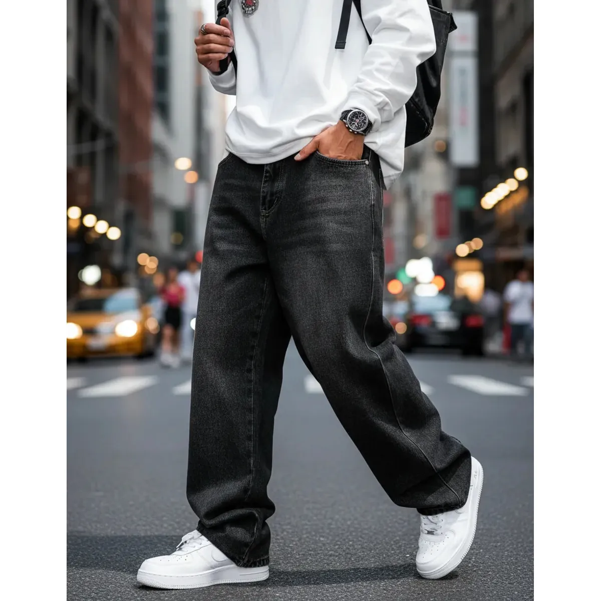 GENERICO - Pantalon Jean Baggy Oversize Ancho Urban Cargo