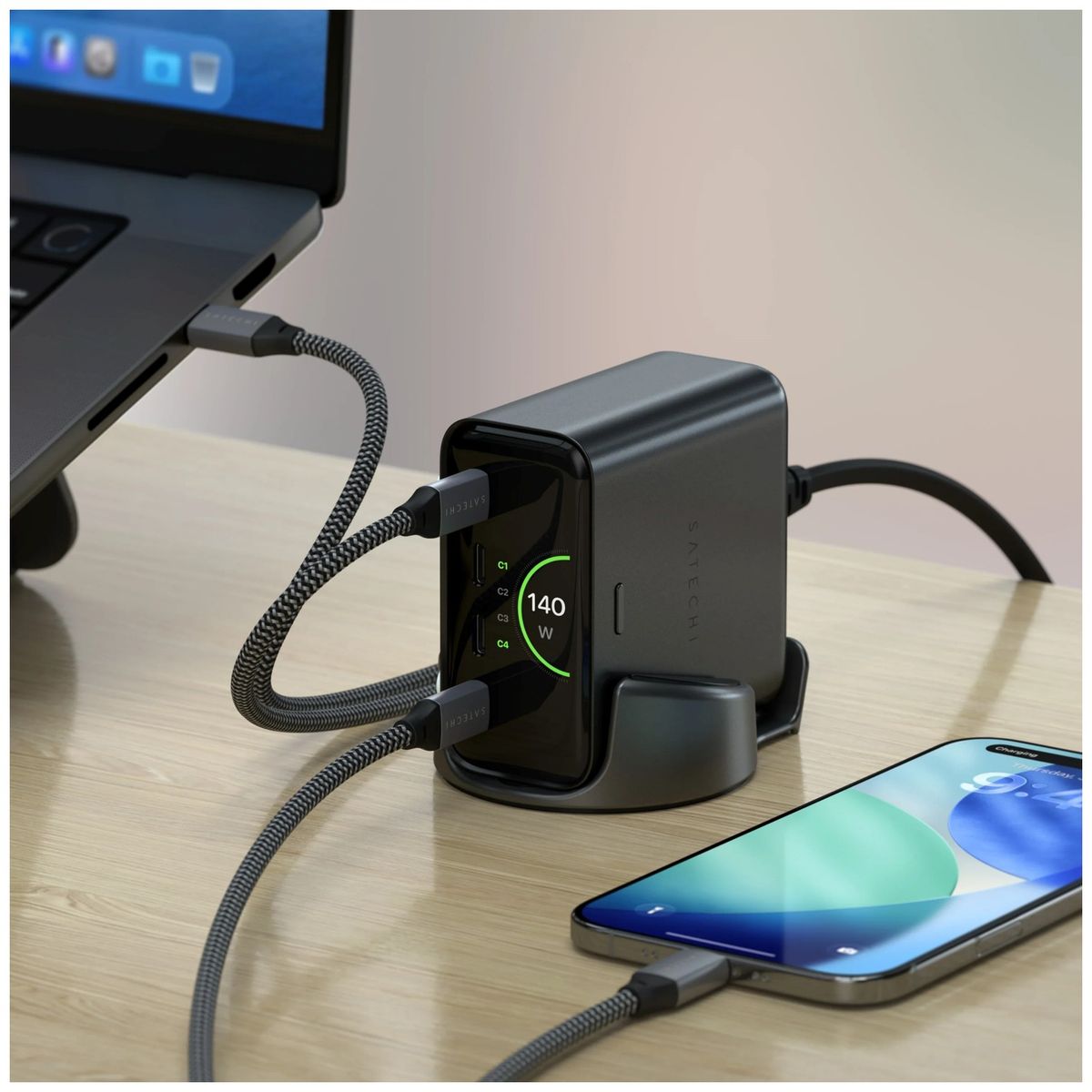 SATECHI - Satechi Cargador de Escritorio ChargeView de 140W USB-C