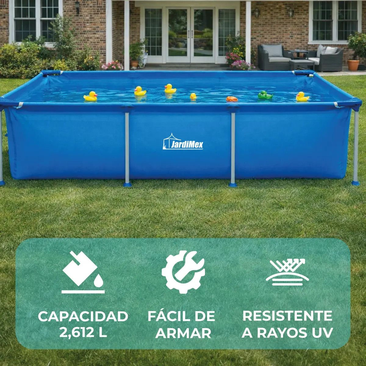 JARDIMEX - Piscina Rectangular Jardimex Estructural 258x179x66 Cm