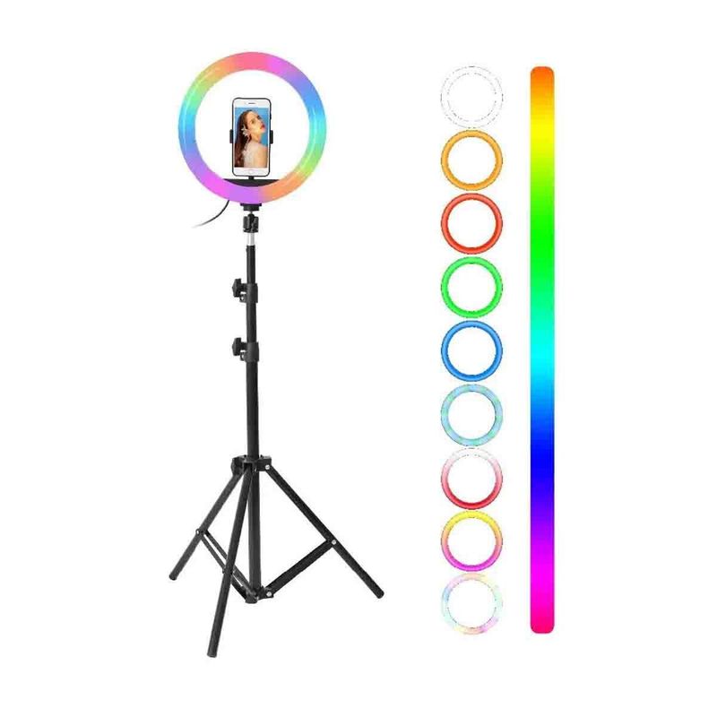 GENERICO - Aro de luz led flash 26 cm foto selfie colores