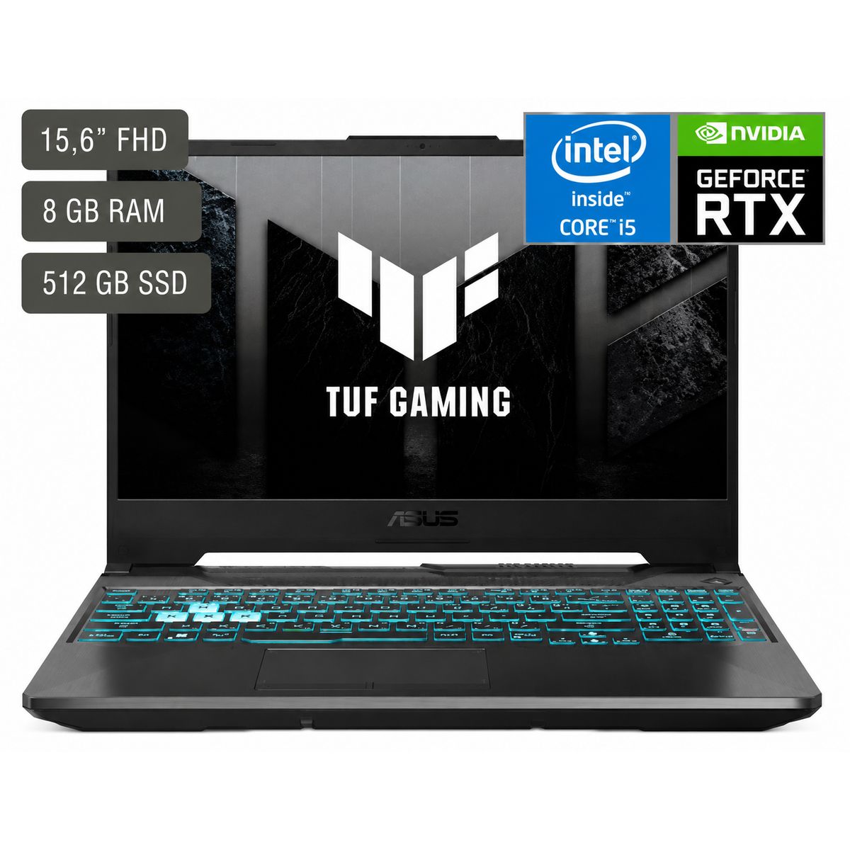ASUS - Notebook Gamer Asus 15.6 Ips 144hz 8g 512m2 Nvidia Rtx3050 Color Negro