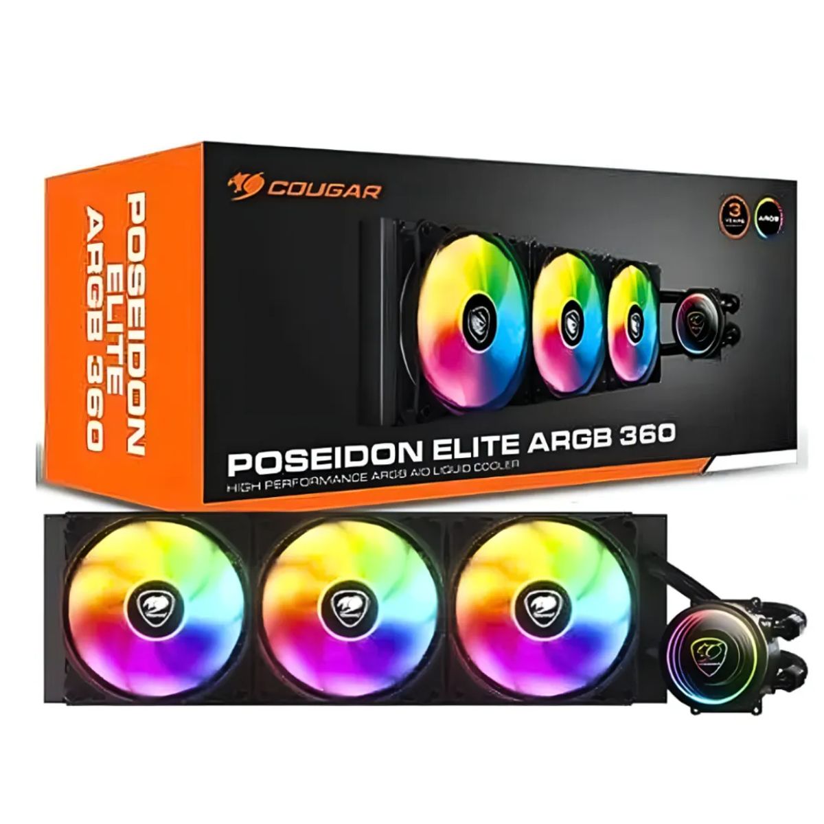 COUGAR - Cougar Refrigeración Liquida Poseidon Elite 360ml ARGB Color Negro
