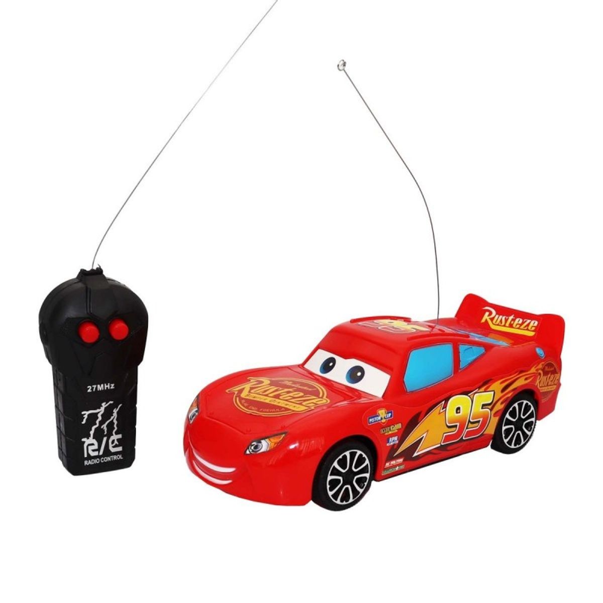 GENERICO - Carro Control Remoto Rayo Mcqueen Cars Juguete + Baterias