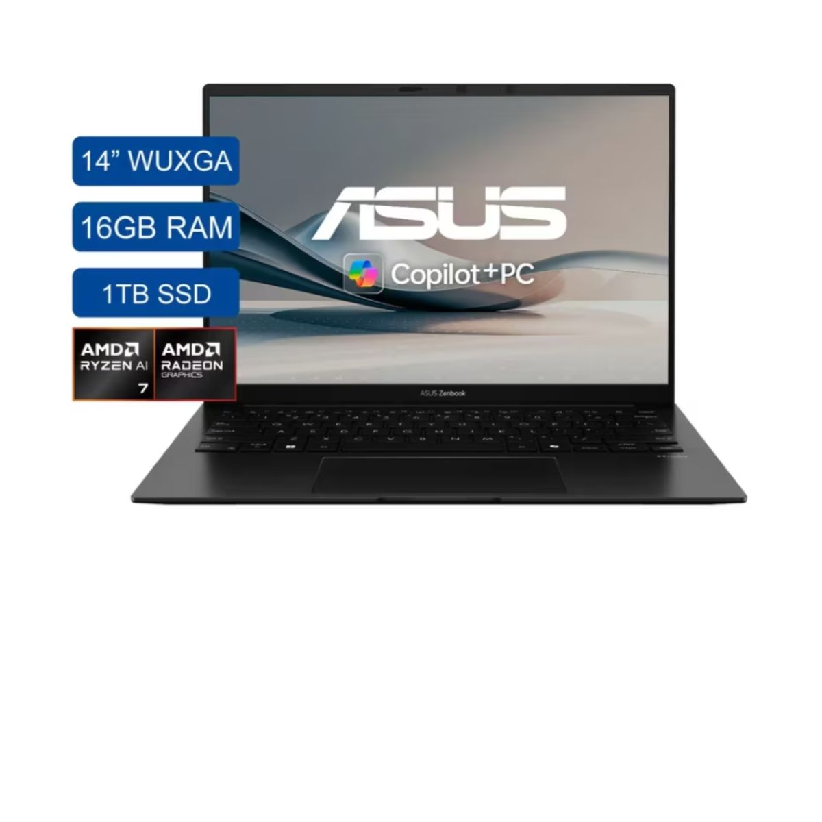 ASUS - ASUS Zenbook, AMD Ryzen AI 7 SSD 1 TB, DDR516GB,  Pantalla 14" OLED TACTIL, WIN 11 PRO