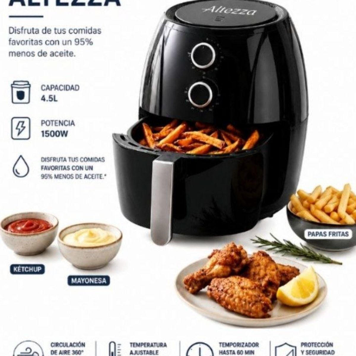 ALTEZZA - Freidora de Aire air Fryer
