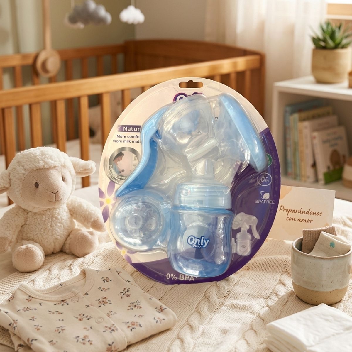 BRITOCHET - REF A-242 Extractor Manual Leche Materna Bebe Only Baby Azul