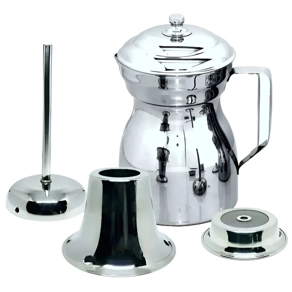 SWISSHOME - Olleta Chocolatera X2 de 2 Litros Acero Quirúrgico Accesorios Color Gris