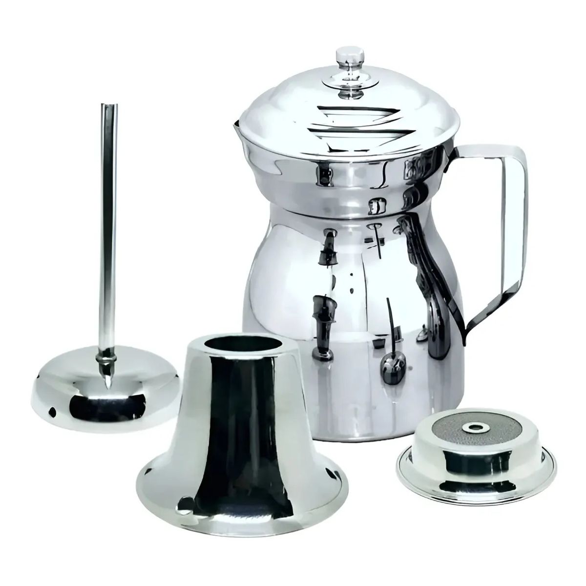 SWISSHOME - Olleta Chocolatera X2 de 2 Litros Acero Quirúrgico Accesorios Color Gris