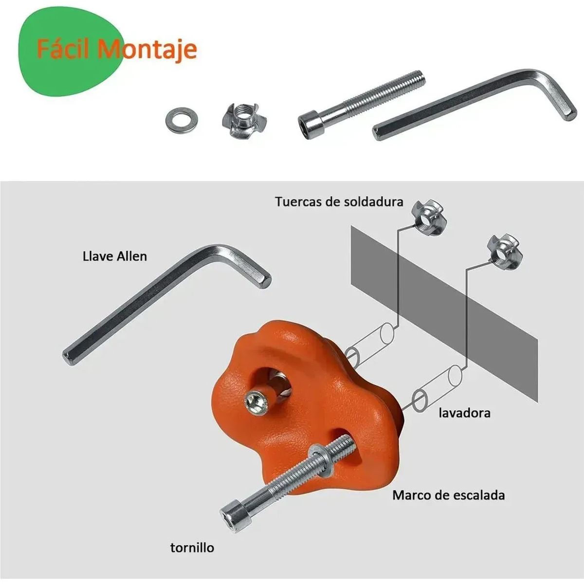 AFVENTURA - Pack 32 Presas Piedra Escalada Niño De Resina Con Tuercas