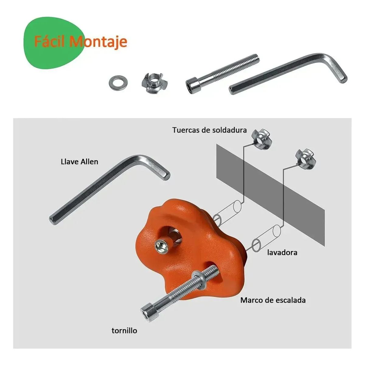 AFVENTURA - Pack 32 Presas Piedra Escalada Niño De Resina Con Tuercas