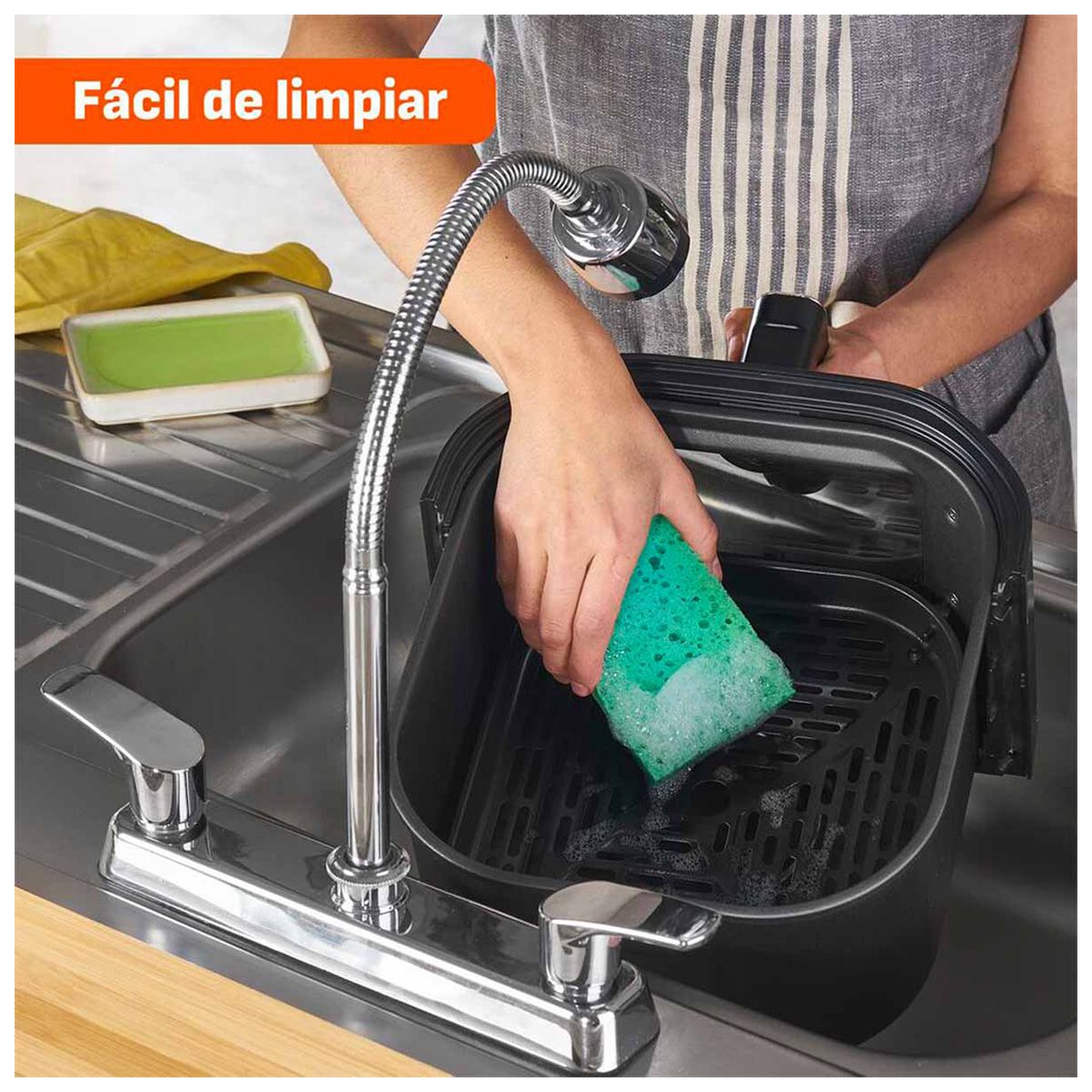 IMUSA - Easy Fry Turbo IMUSA Freidora de Aire, Tecnología Infra-Heat, hasta 2X más rápida, 7L