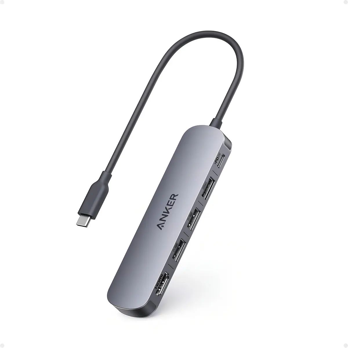 ANKER - Hub Usb-c Anker (5 En 1), Hdmi 4k @30hz Con Potencia Máxima De 100 W Gris