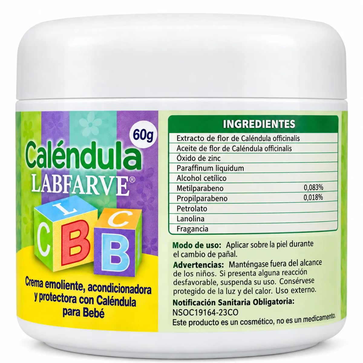 LABFARVE - CREMA DE CALENDULA ABC X 60 GR. ANTIPAÑALITIS BEBES/ LABFARVE
