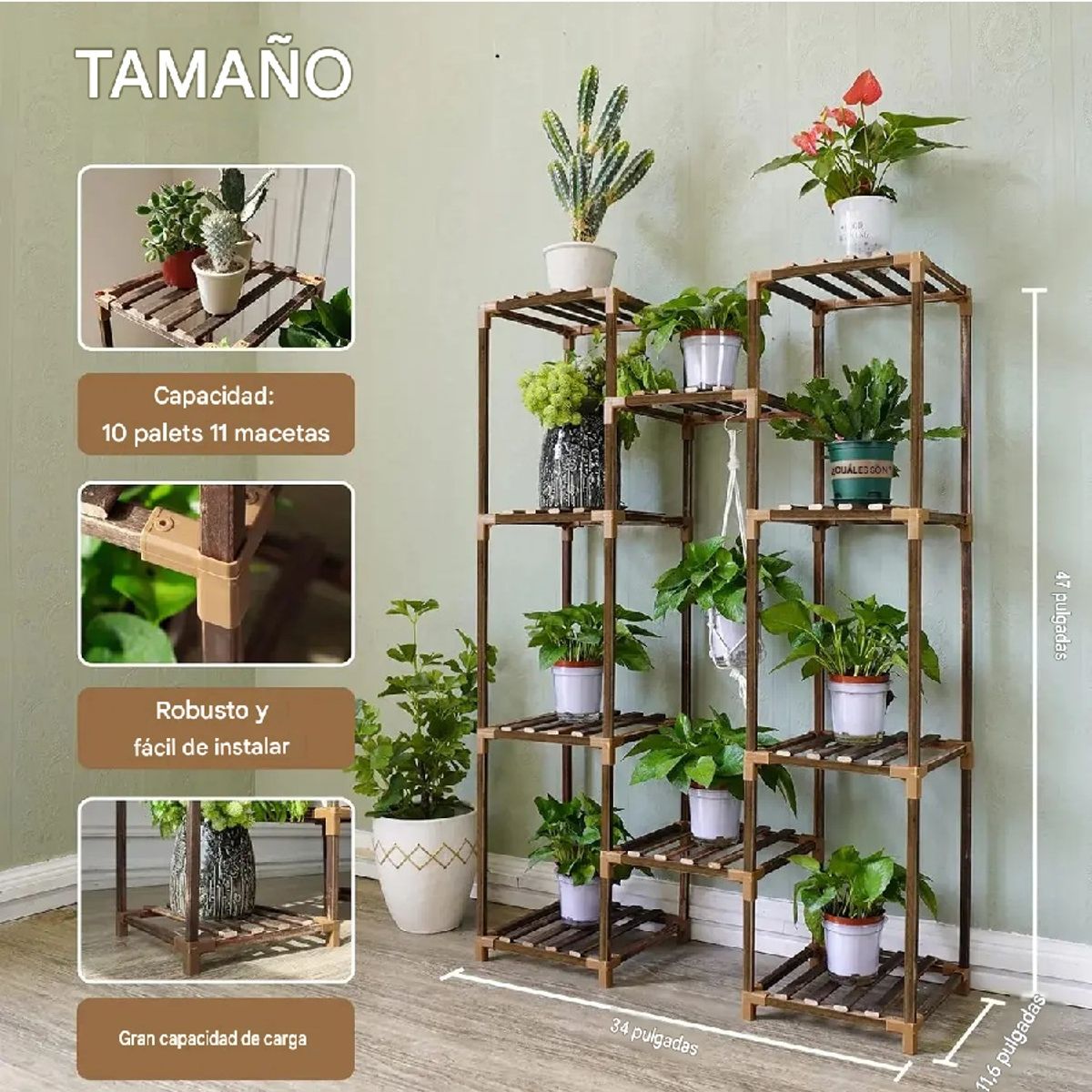 OEM - Estante Grande De Plantas, 10 Niveles Jardín Vertical