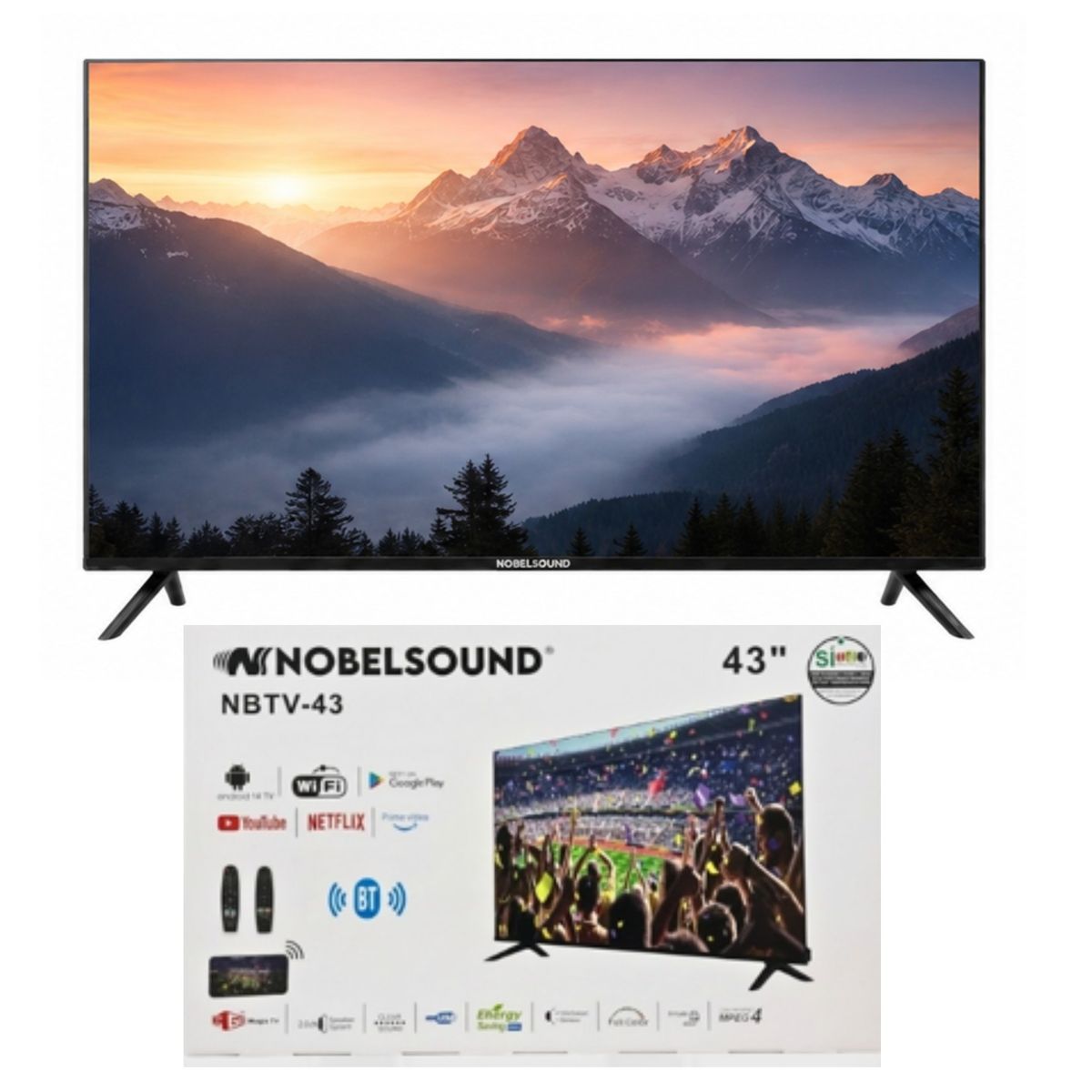 NOBELSOUND - Smart Tv 43 Pulgadas Con Bluetooth Android Full Hd