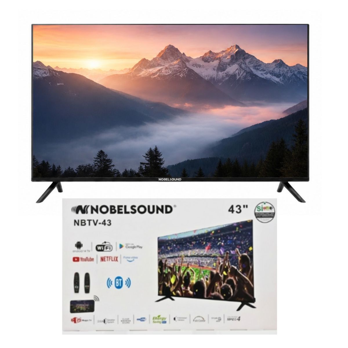 NOBELSOUND - Smart Tv 43 Pulgadas Con Bluetooth Android Full Hd