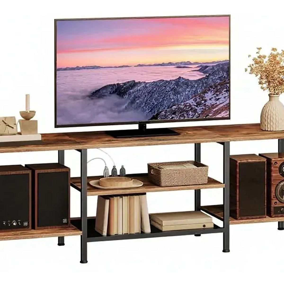 ANYHOGAR - Minimalist Industrial Style TV Cabinet