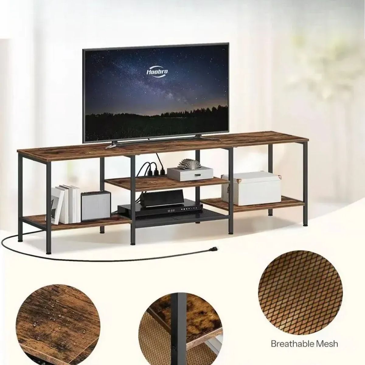 ANYHOGAR - Minimalist Industrial Style TV Cabinet