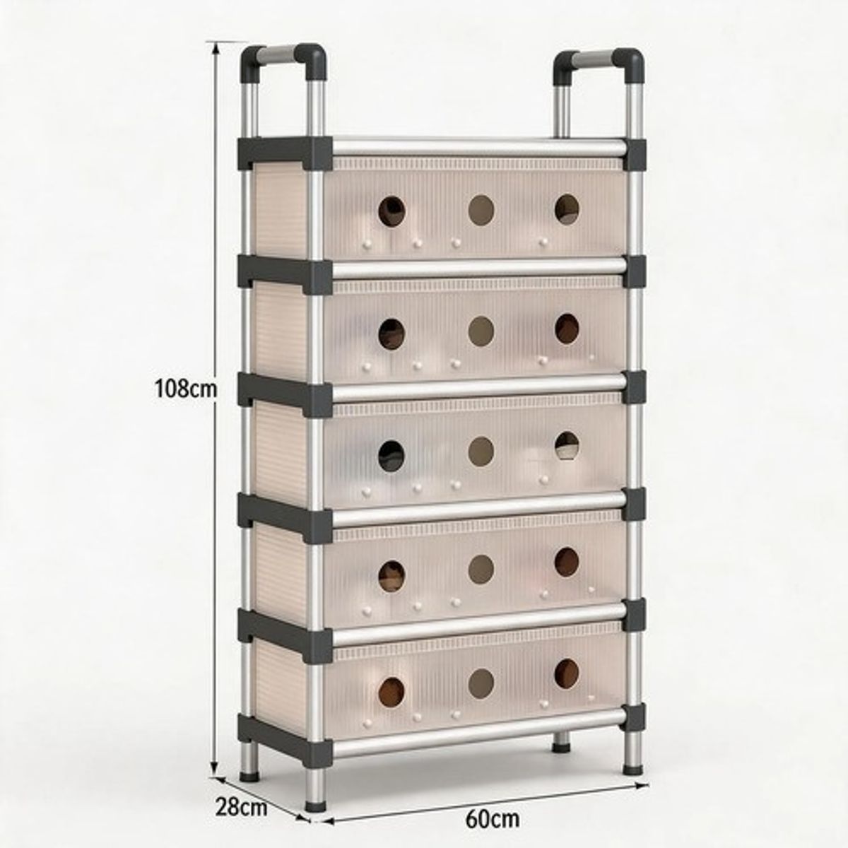 POLASUP - Zapatero Metálico 6 Niveles Cerrado Antipolvo Organizador De Zapatos Multiuso Ahorra Espacio