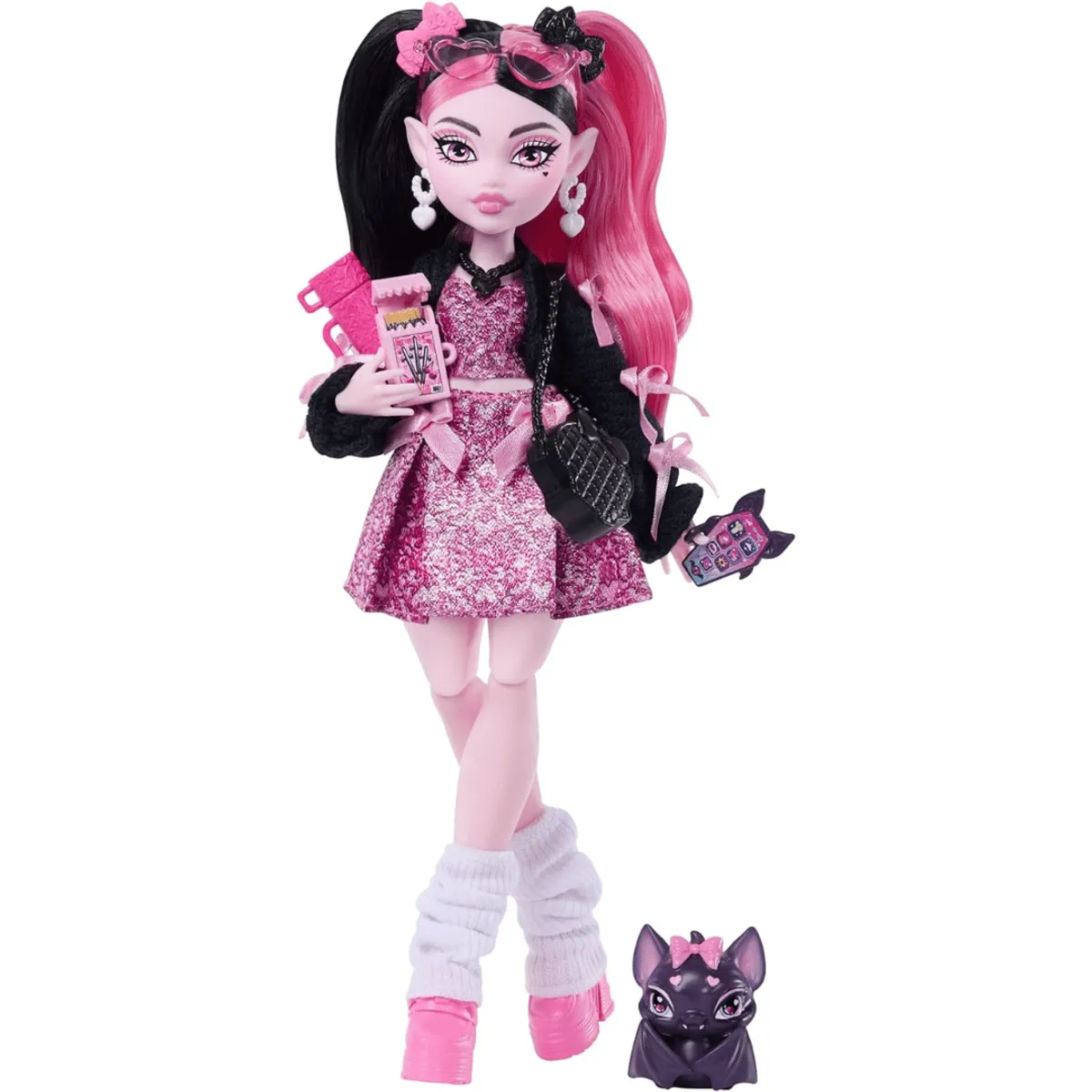 MONSTER HIGH - Muñeca Monster High Draculaura con Mascota y Accesorios