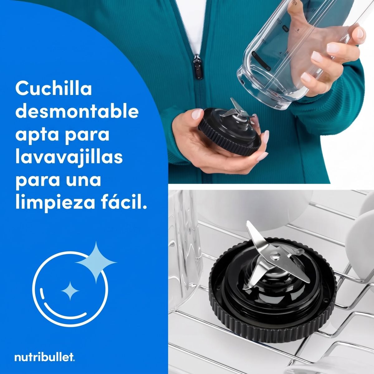 NUTRIBULLET - Licuadora Portátil nutribullet Flex Recargable USB-C para Smoothies y Bebidas