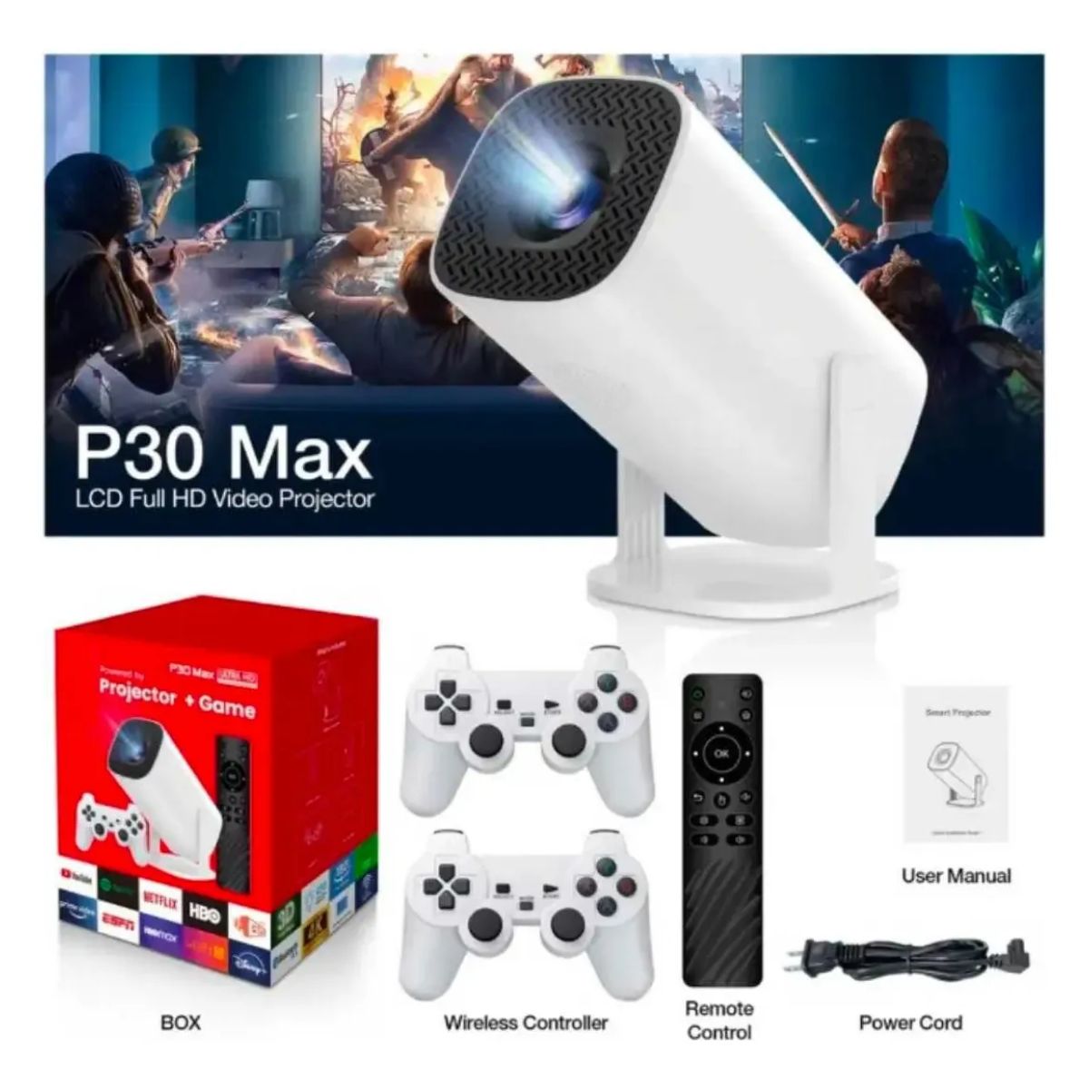 Proyector LED HY300PRO Full HD 1080p 2 en 1 con Consola GENERICO ...