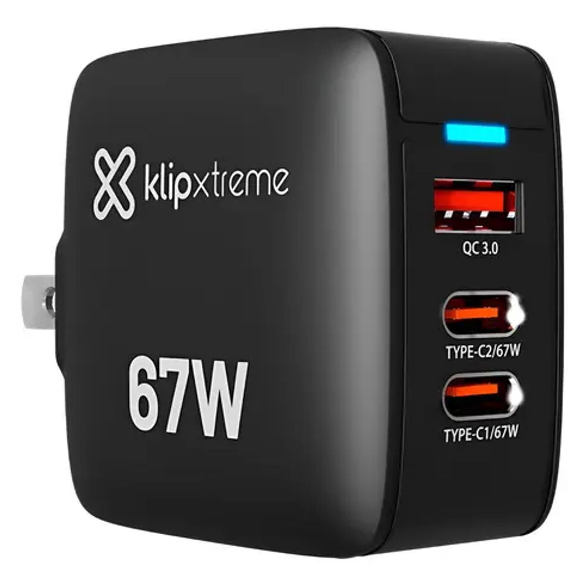 KLIP - Cargador De Pared Klip Xtreme Powerwall 67w 2pusb-c + Usb-a