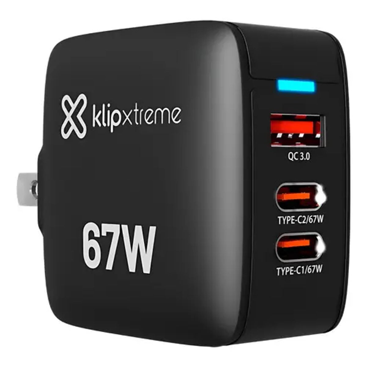 KLIP - Cargador De Pared Klip Xtreme Powerwall 67w 2pusb-c + Usb-a