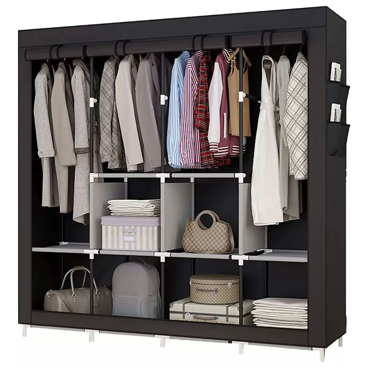 HOMMI - Armario Organizador de Ropa en Metal con 10 Repisas