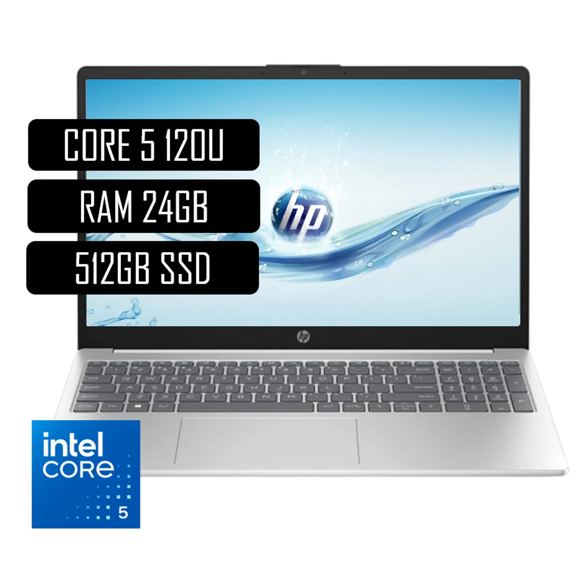 HP - PORTATIL HP INTEL CORE 5 120U - 24GB DDR5 - 512GB SSD - PANTALLA 15,6" FHD - WIN11 HOME