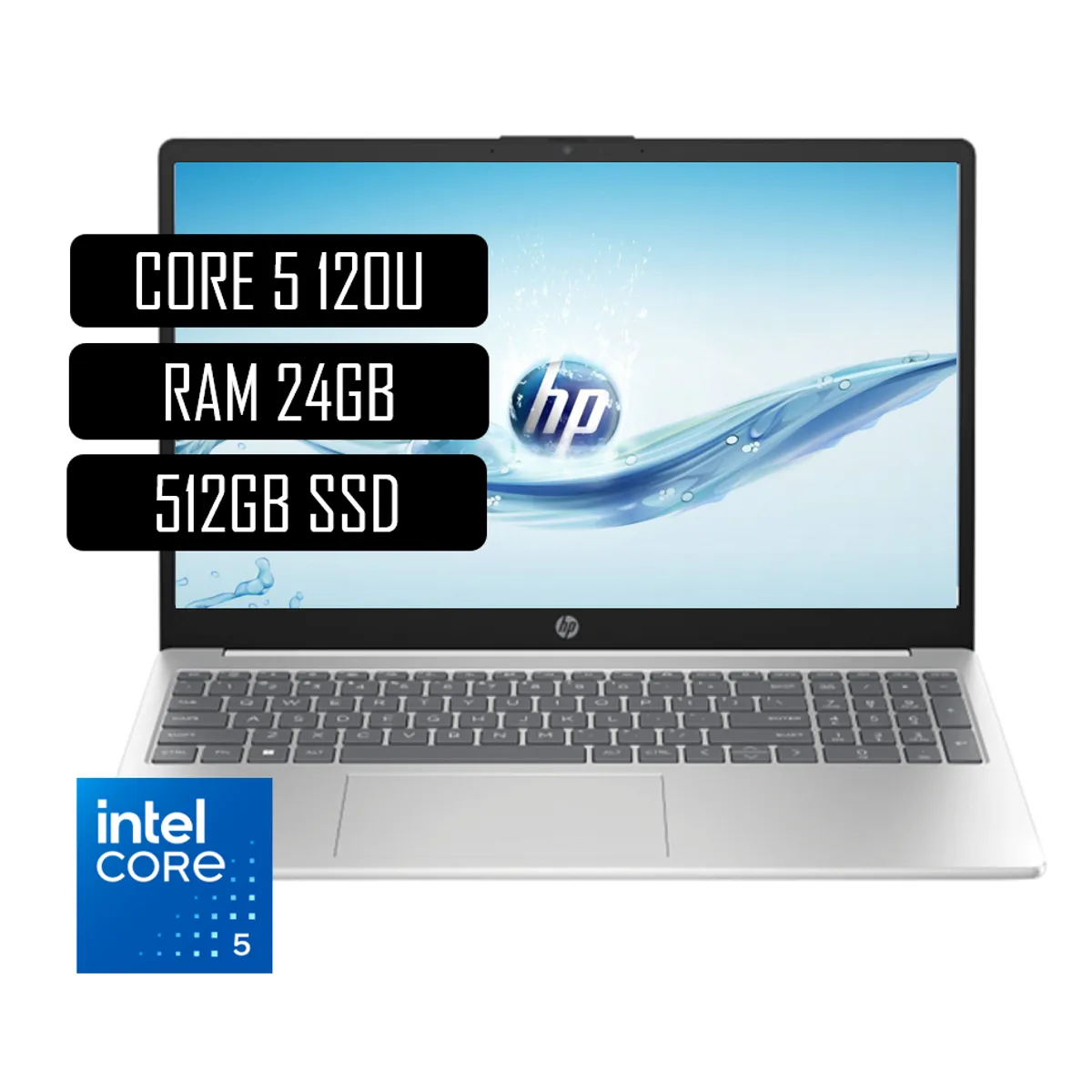 HP - PORTATIL HP INTEL CORE 5 120U - 24GB DDR5 - 512GB SSD - PANTALLA 15,6" FHD - WIN11 HOME
