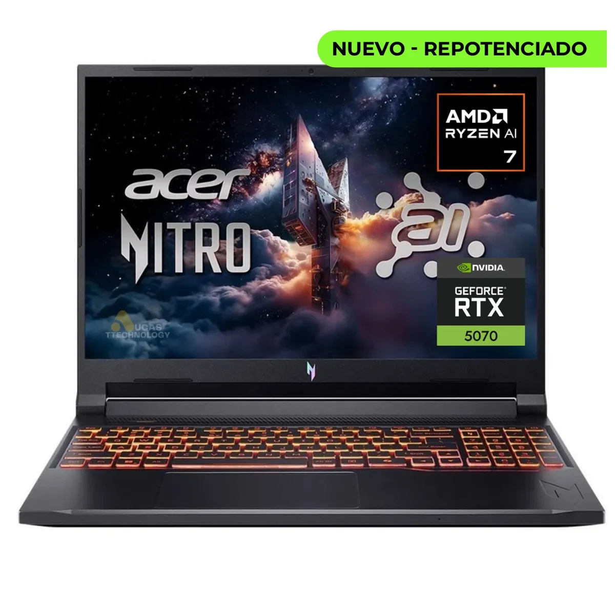 ACER - PORTATIL ACER NITRO V16 AI RYZEN 7 260 RAM 16GB SSD 1TB RTX 5070