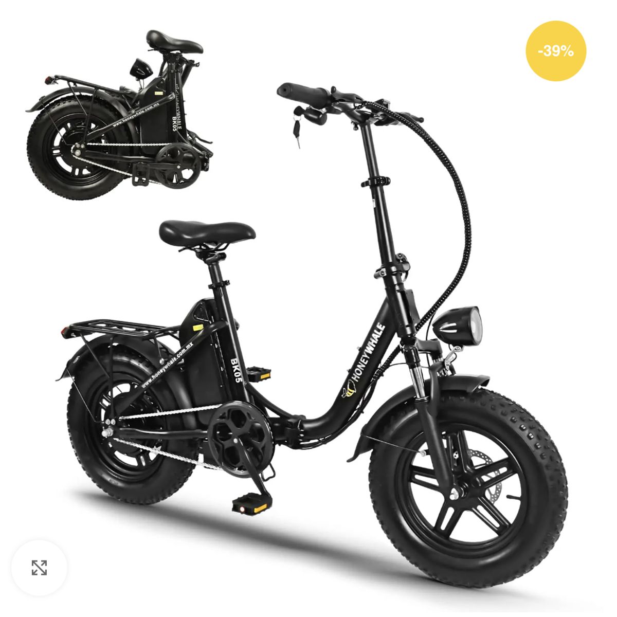 HONEY WHALE - Bicicleta Eléctrica Plegable Honey Whale BK05