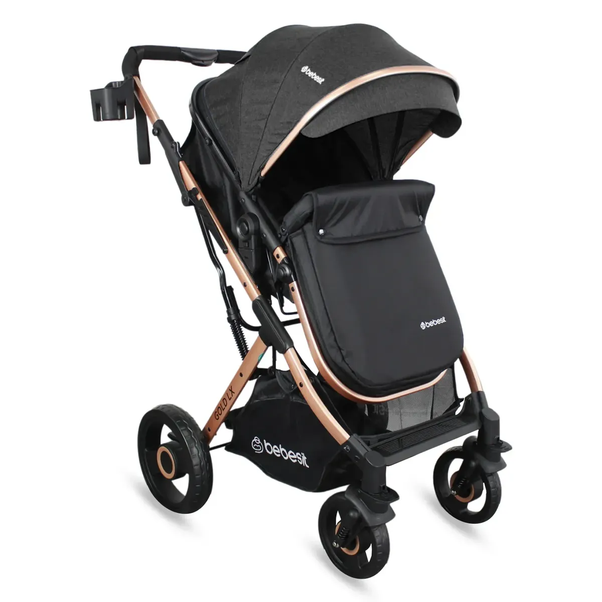 BEBESIT - Coche Moises Para Bebe Gold lx Negro Bebesit