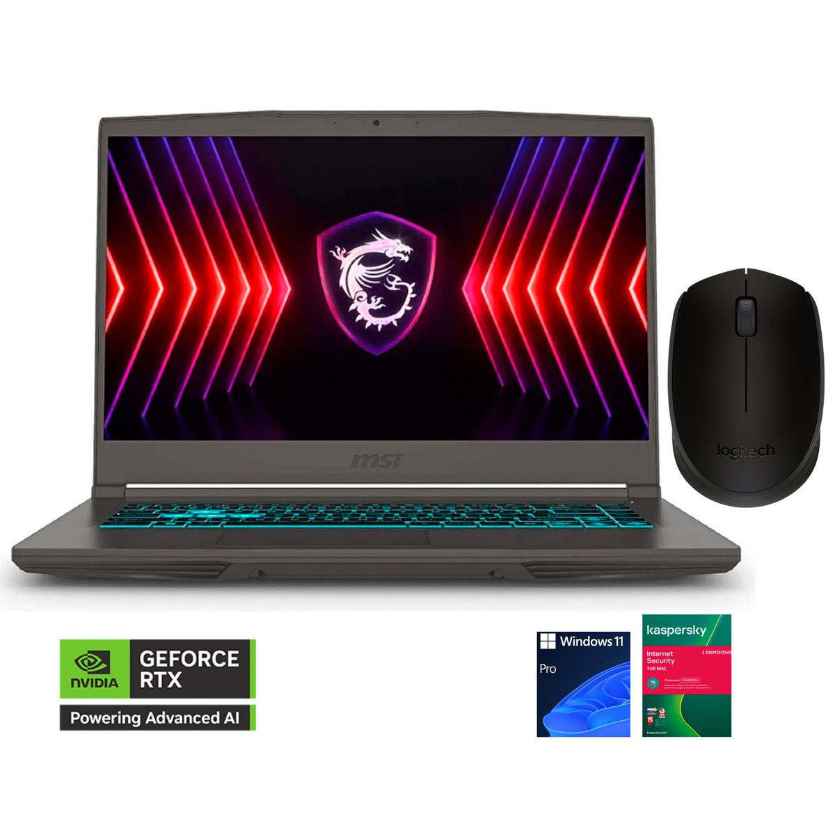 MSI - PORTATIL MSI THIN 15 B13UC-3256XCO - INTEL CORE I5 13420H - 8GB DDR4 - 512GB SSD - PANTALLA 15,6" FHD - NVIDIA RTX 3050 4GB  WIN 11 PRO  - GRAY