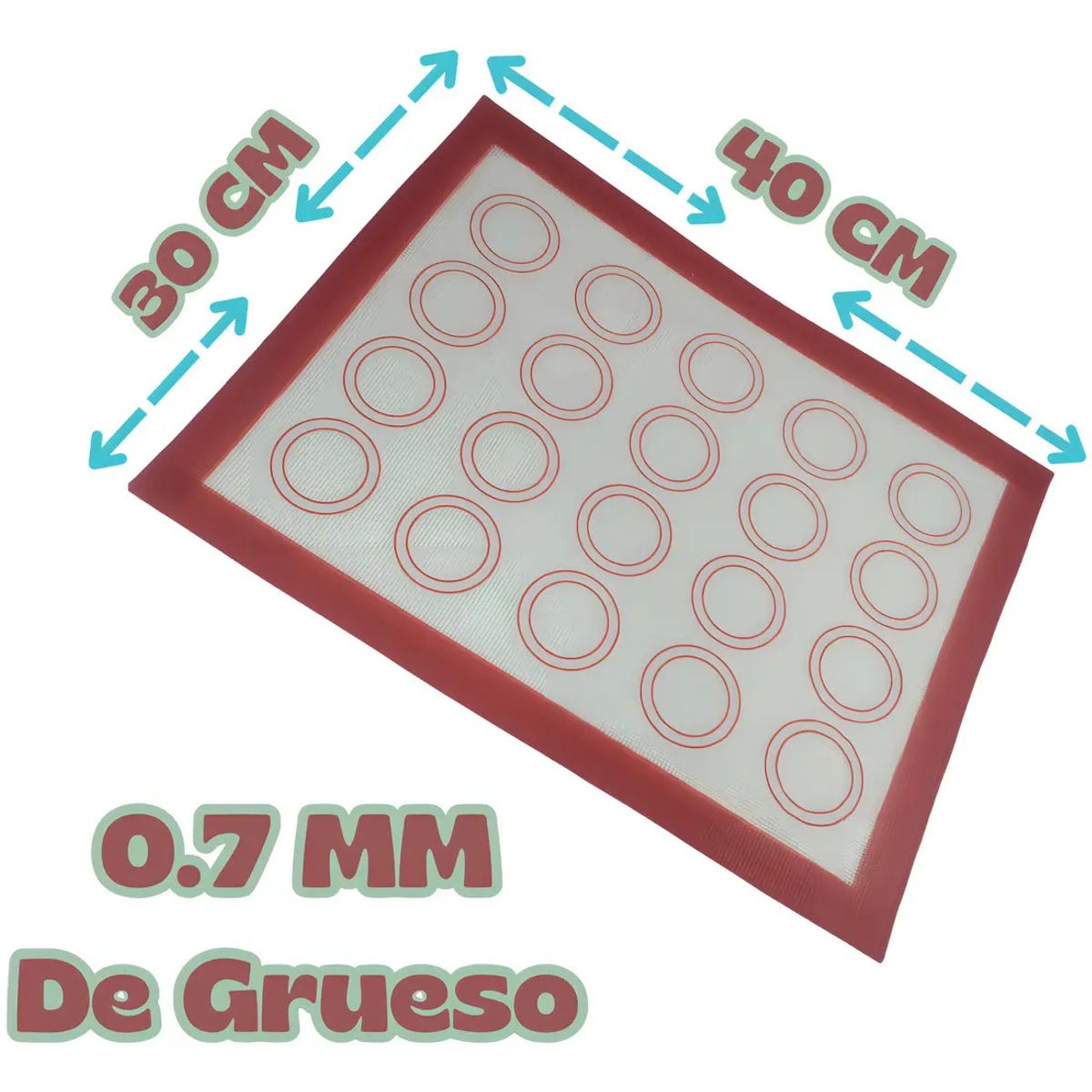 GENERICO - Tapete antiadherente de silicona para hornear 30x40 cm