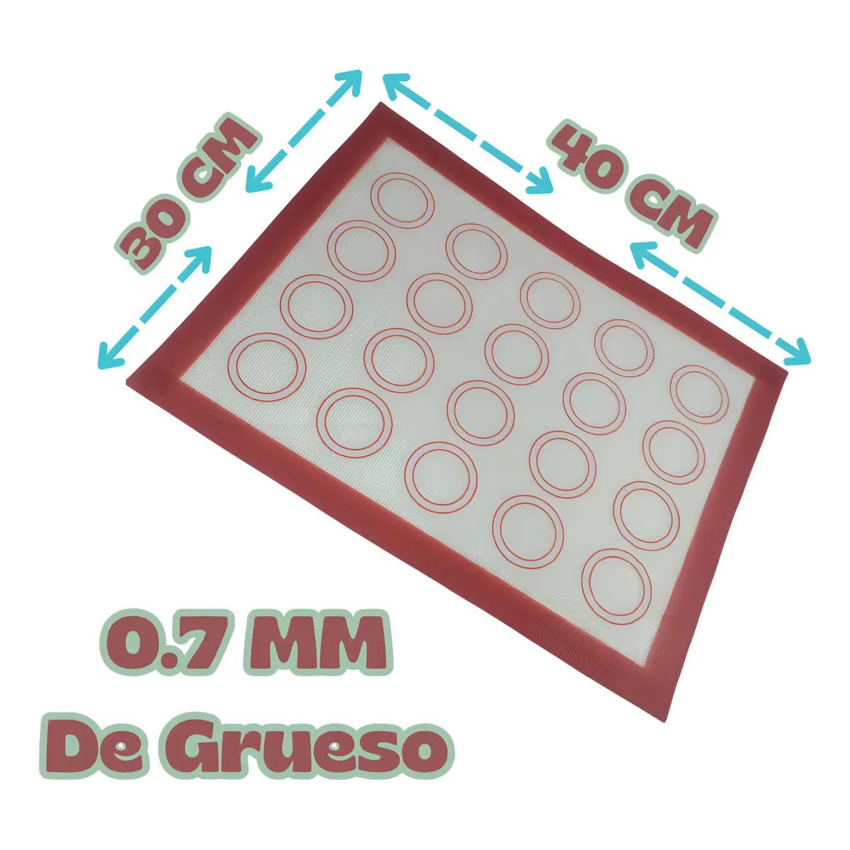 GENERICO - Tapete antiadherente de silicona para hornear 30x40 cm